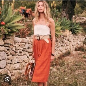 Sezane Tiphaine rust skirt